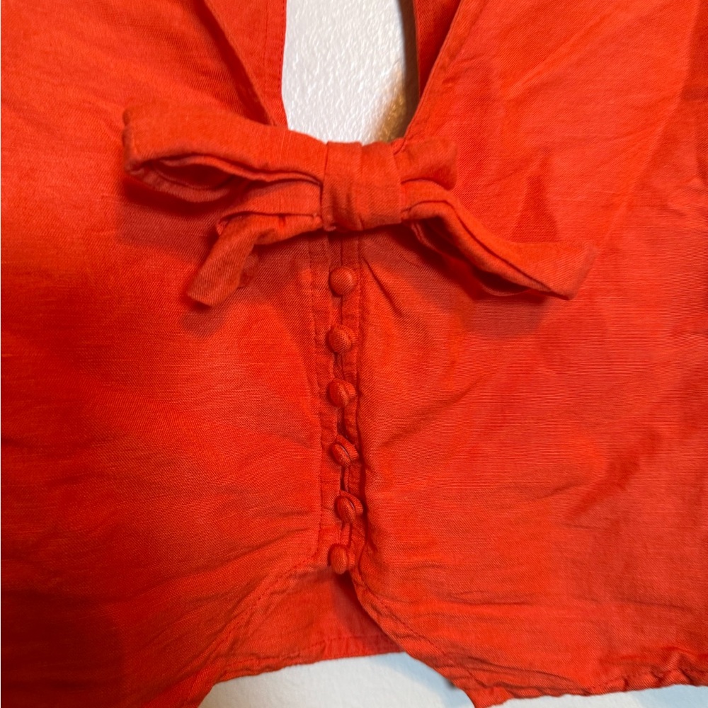 Anthropologie Maeve Tie‎ Front Cropped Blouse - Picture 4 of 8